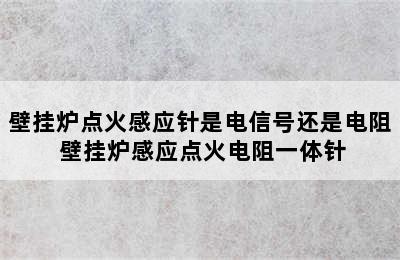 壁挂炉点火感应针是电信号还是电阻 壁挂炉感应点火电阻一体针